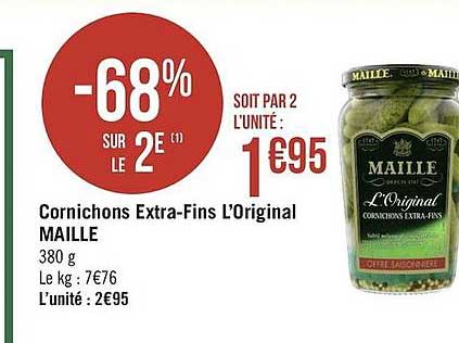 cornichons extra-fins l'original maille