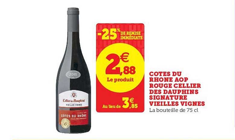 côtes de rhône aop rouge cellier des dauphins signature vieilles vignes