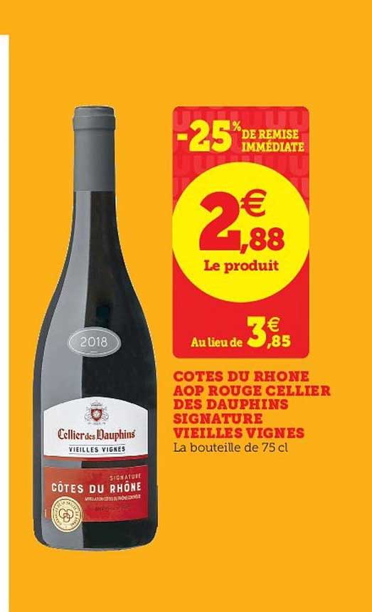 côtes du rhone aop rouge cellier des dauphins signature vieilles vignes
