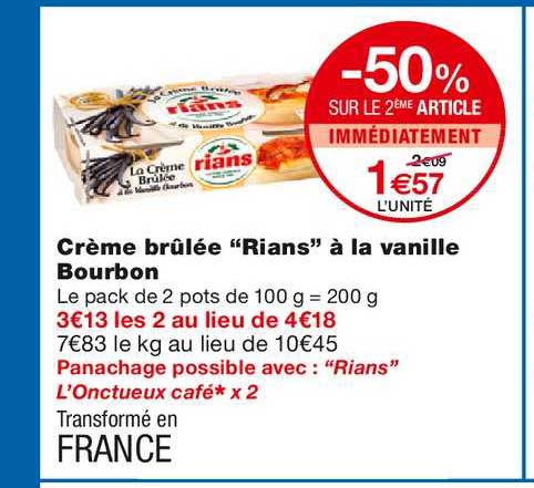 crème brûlée "rians" à la vanille bourbon