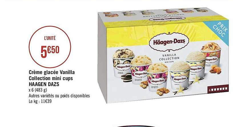 crème glacée vanilla collection mini cups häagen dazs
