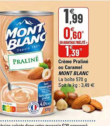 Crème Praliné Ou Caramel Mont Blanc