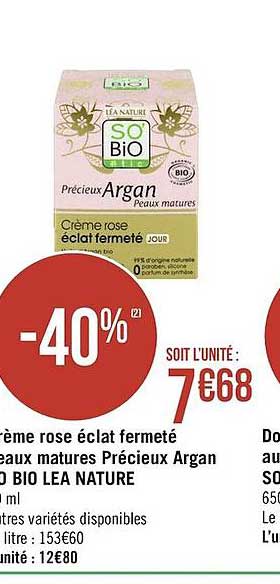 crème rose éclat fermeté eaux matures précieux argan so bio léa nature