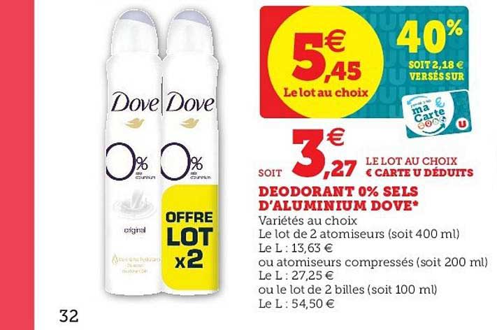 déodorant 0% sels d'aluminium dove