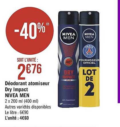 déodorant atomiseur dry impact nivea men