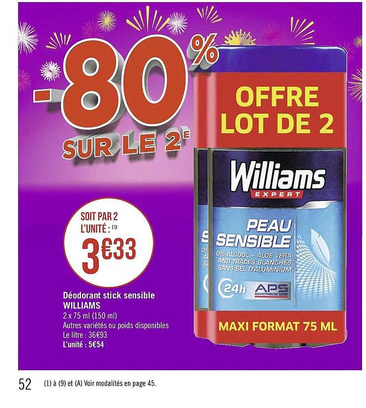 déodorant stick sensible williams