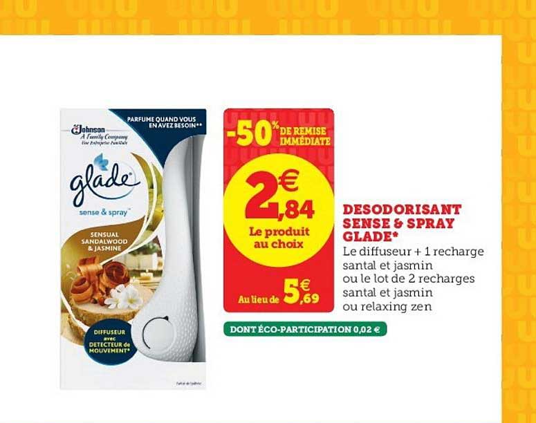 désodorisant sense & spray glade