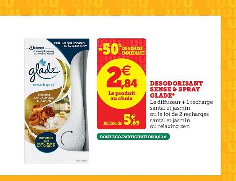 désodorisant sense & spray glade
