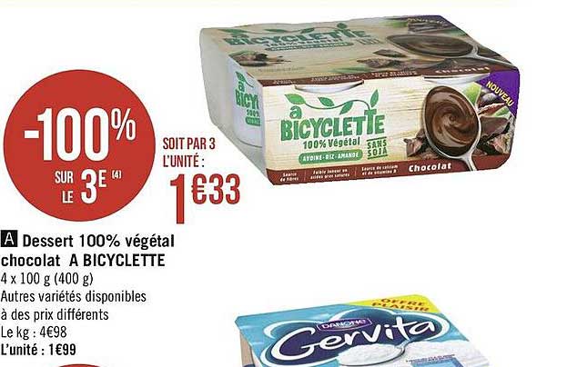 dessert 100% végétal chocolat à bicyclette