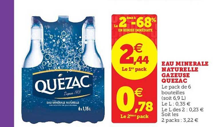 Eau Minérale Naturelle Gazeuse Quézac