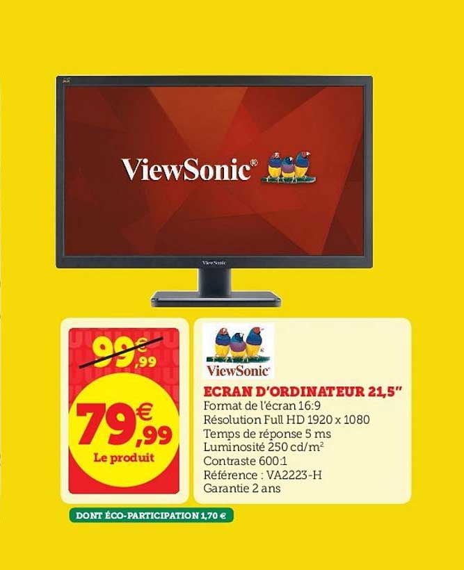 écran d'ordinateur 21,5" viewsonic