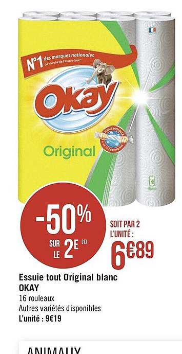 essuie tout original blanc okay