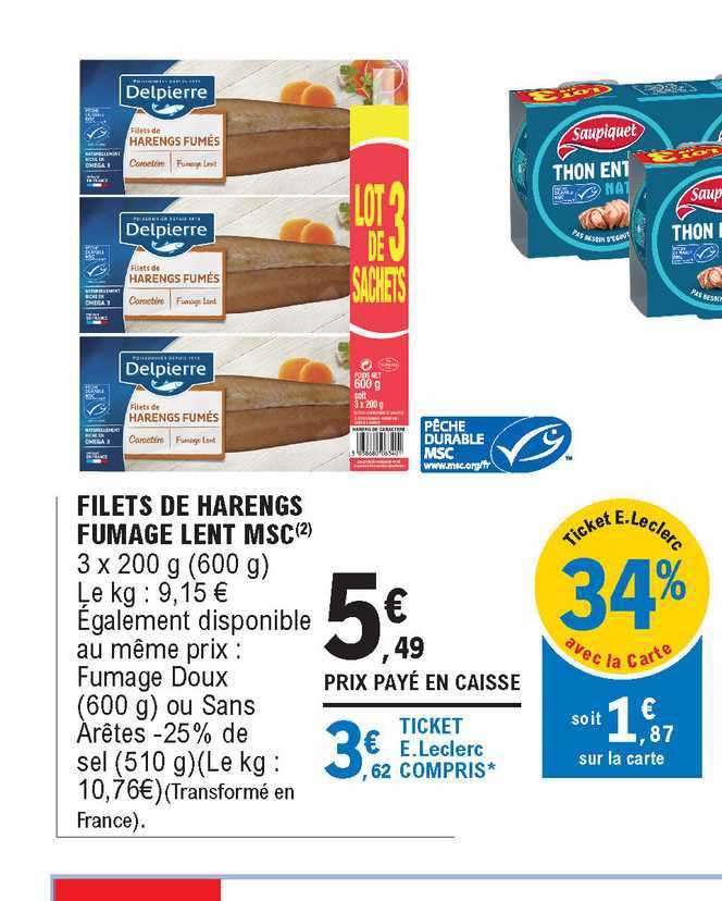 filets de harengs fumage lent msc delpierre