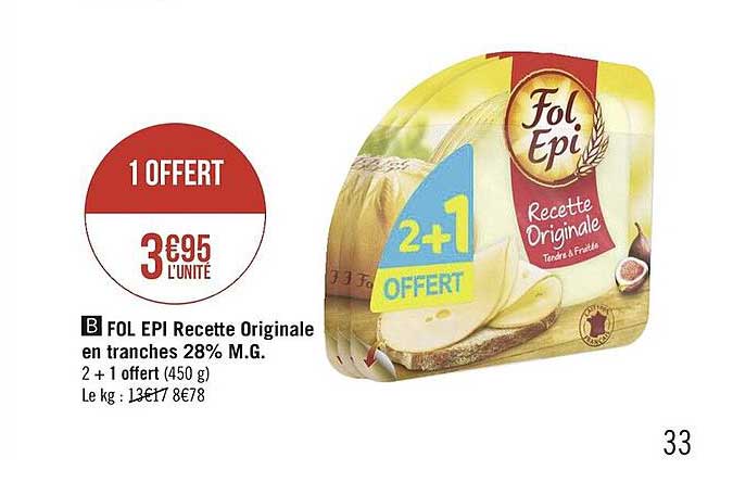 fol epi recette originale en tranches 28% m.g.