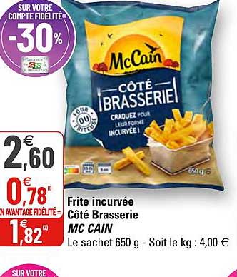 frite incurvée côté brasserie mc cain