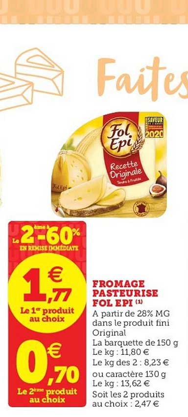 fromage pasteurisé fol épi