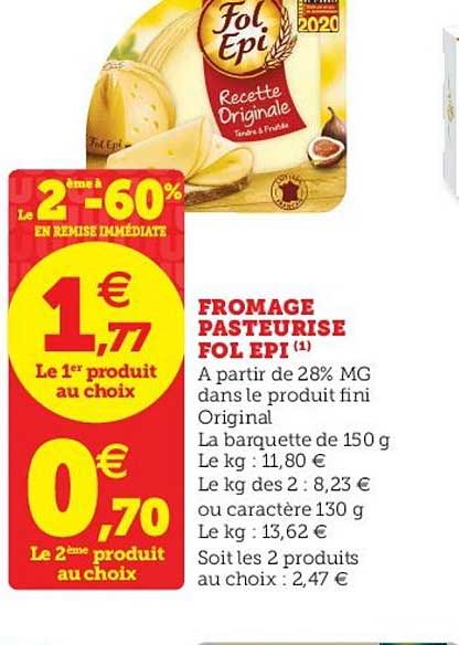 fromage pasteurisé fol épi