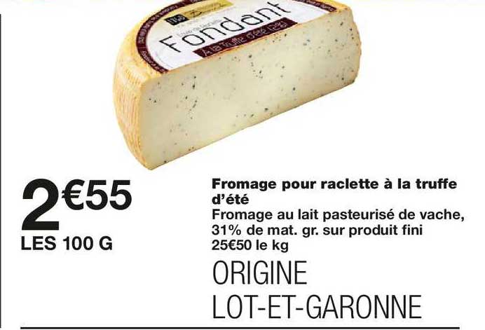 Fromage Pour Raclette à La Truffe D'été