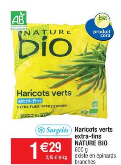 haricots verts extra-fins nature bio