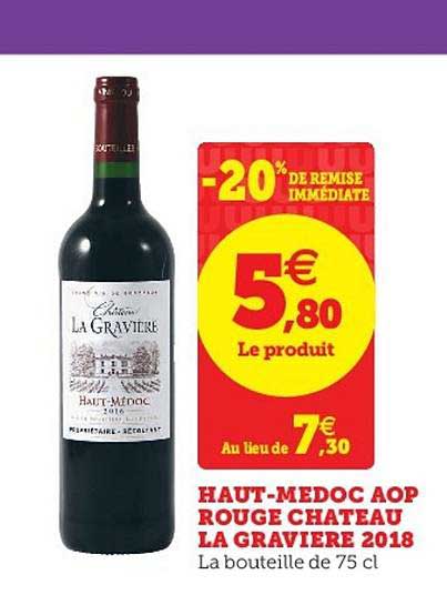 haut-medoc aop rouge château la gravière 2018