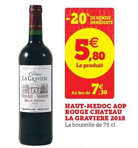 haut-medoc aop rouge château la gravière 2018