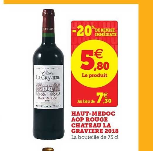 Haut-médoc Aop Rouge Château La Gravière 2018