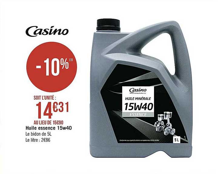 huile essence 15w40 casino