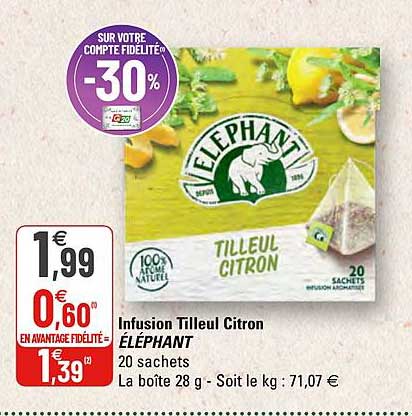infusion tilleul citron éléphant