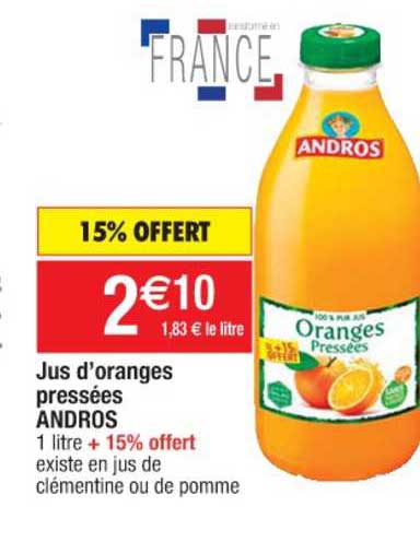 jus d'oranges pressés andros