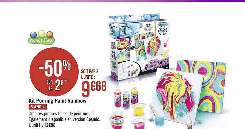 kit pouring paint rainbow