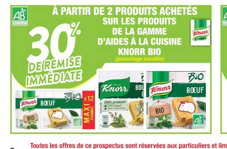 la gamme d'aides à la cuisine knorr bio