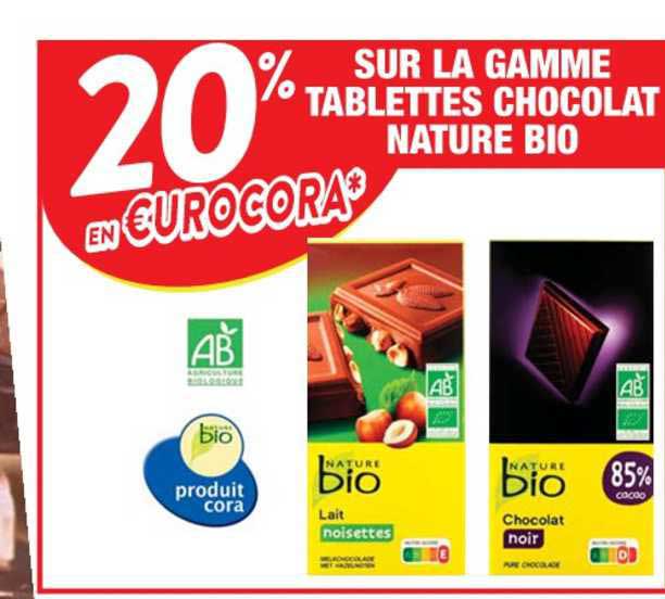 La Gamme Tablettes Chocolat Nature Bio
