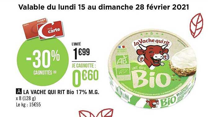 la vache qui rit bio 17% m.g.