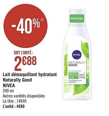 lait démaquillant hydratant naturally good nivea
