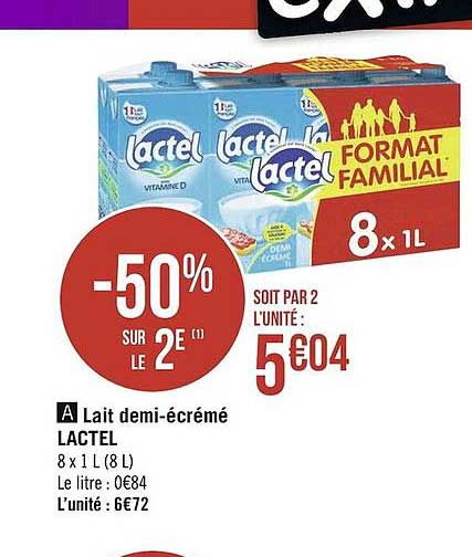 lait demi-écrémé lactel