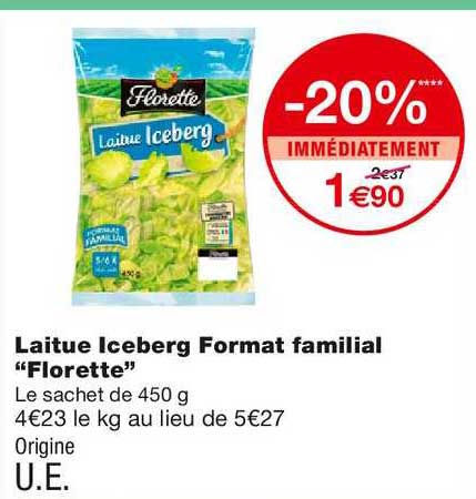 laitue iceberg format familial "florette"