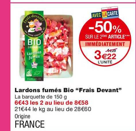 lardons fumés bio "frais devant"