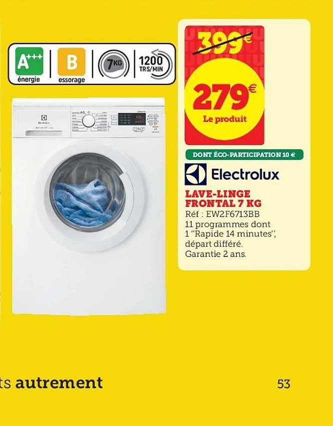 lave-linge frontal 7 kg electrolux