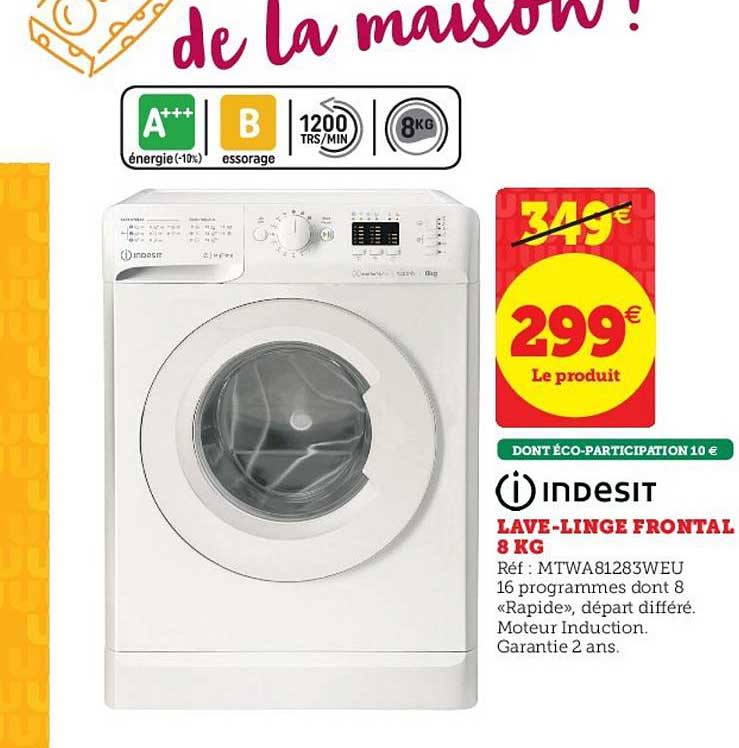 lave-linge frontal 8kg indesit