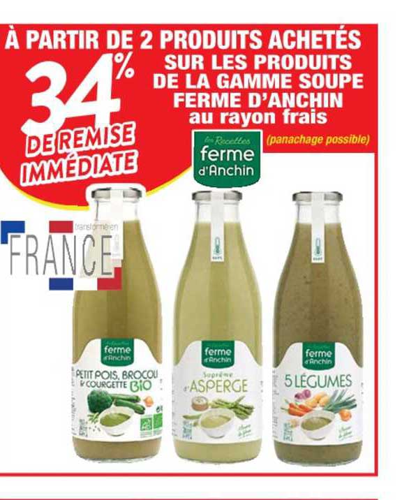 les produits de la gamme soupe ferme d'anchin