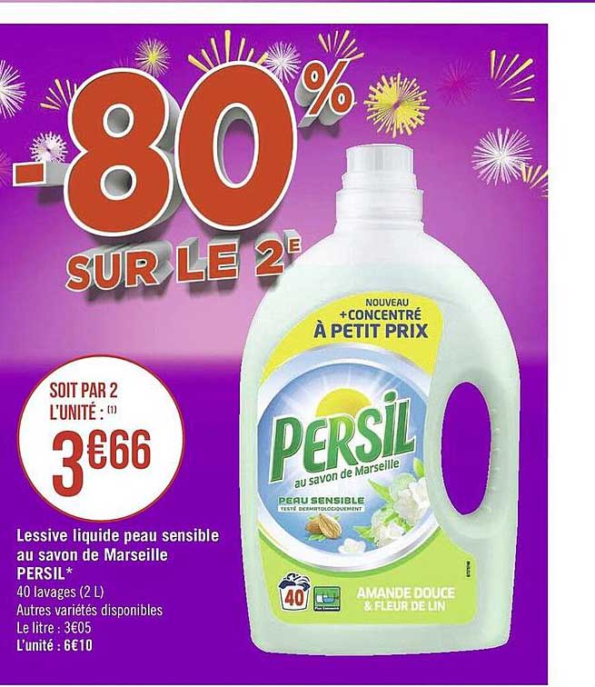 lessive liquide peau sensible au savon de marseille persil