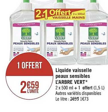 liquide vaisselle peaux sensibles l'arbre vert