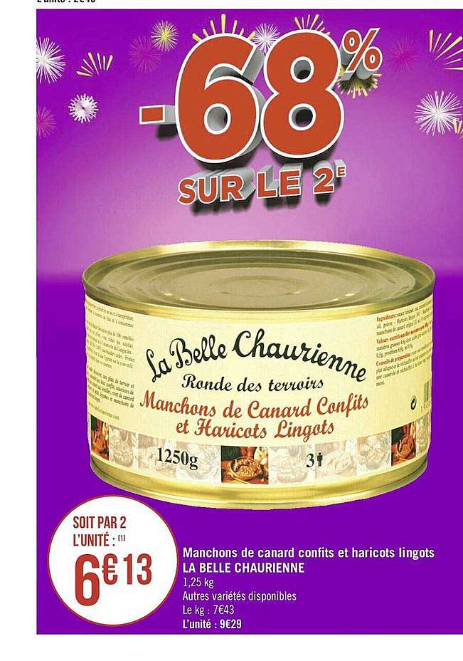 manchons de canard confits et haricots lingots la belle charienne