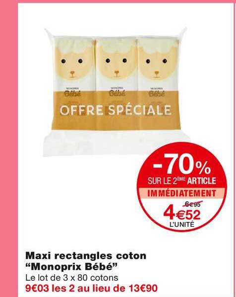 maxi rectangles coton "monoprix bébé"