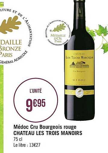 médoc cru bourgeois rouge château les trois manoirs