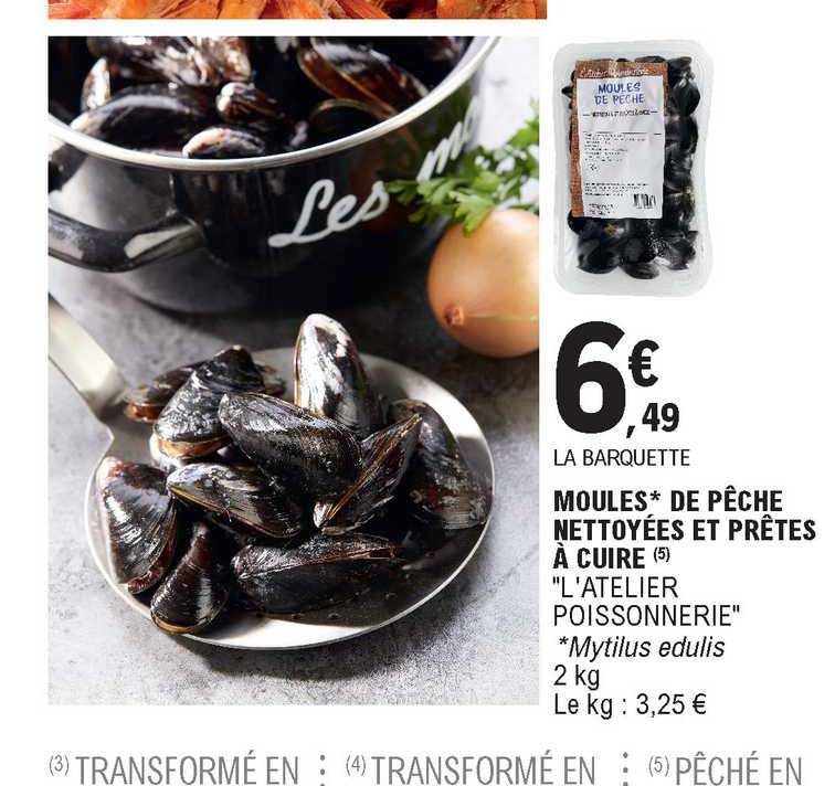moules de pêche nettoyées et prêtes à cuire