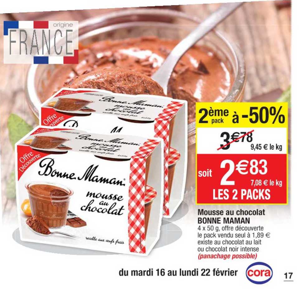 mousse au chocolat bonne maman