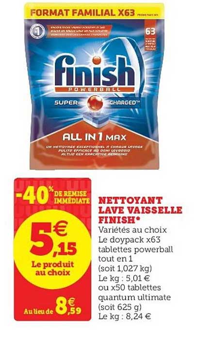 nettoyant lave vaisselle finish