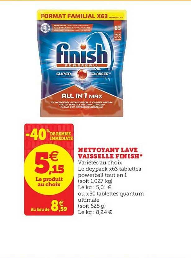 nettoyant lave vaisselle finish