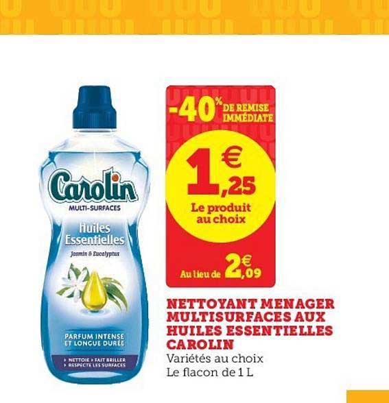 nettoyant ménager multisurfaces aux huiles essentielles carolin